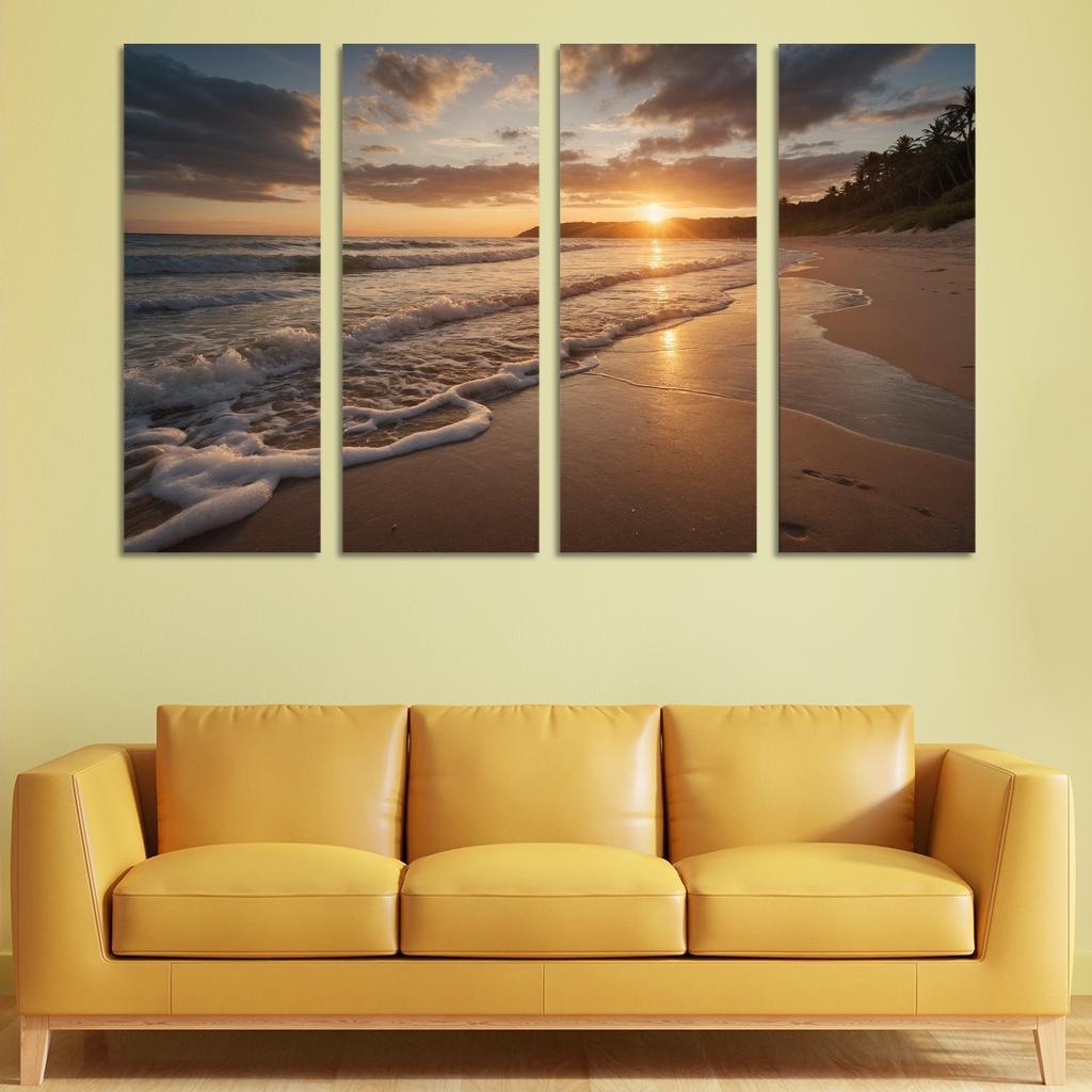 The Golden Shores Of Sunset Beach Art Trends