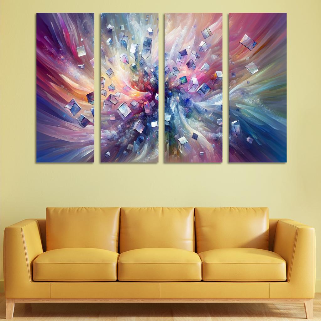 Fragments of Infinity 4 Piece HD Modern Canvas Panels-Original Frame