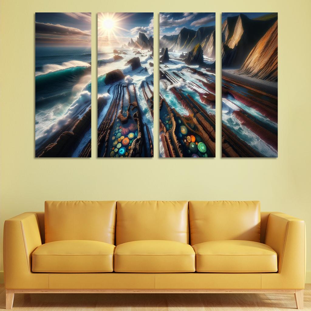 Rocky Shoreline Nature's Artistry Custom Paintings Frame