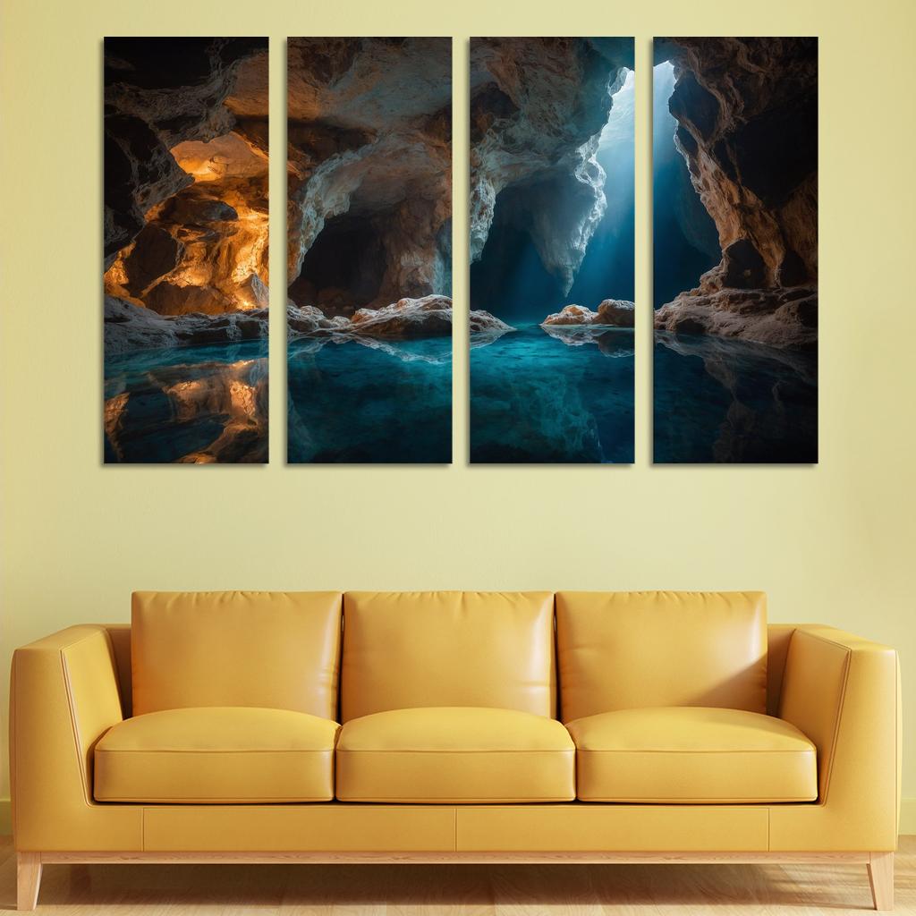 The Crystal Caves Of Misty Hollow Modern Paintings Frame