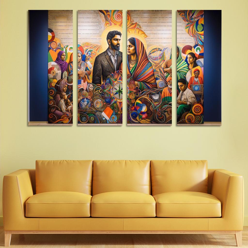 Breaking Boundaries The Journey Of Immigration Multi-panel Paintings