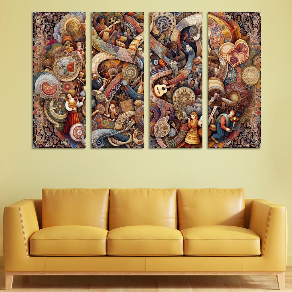 Threads Of Heritage Celebrating Cultural Diversity Multi-panel Paintings