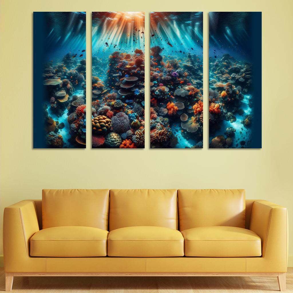 Coral Garden Underwater Paradise Custom Paintings Frame