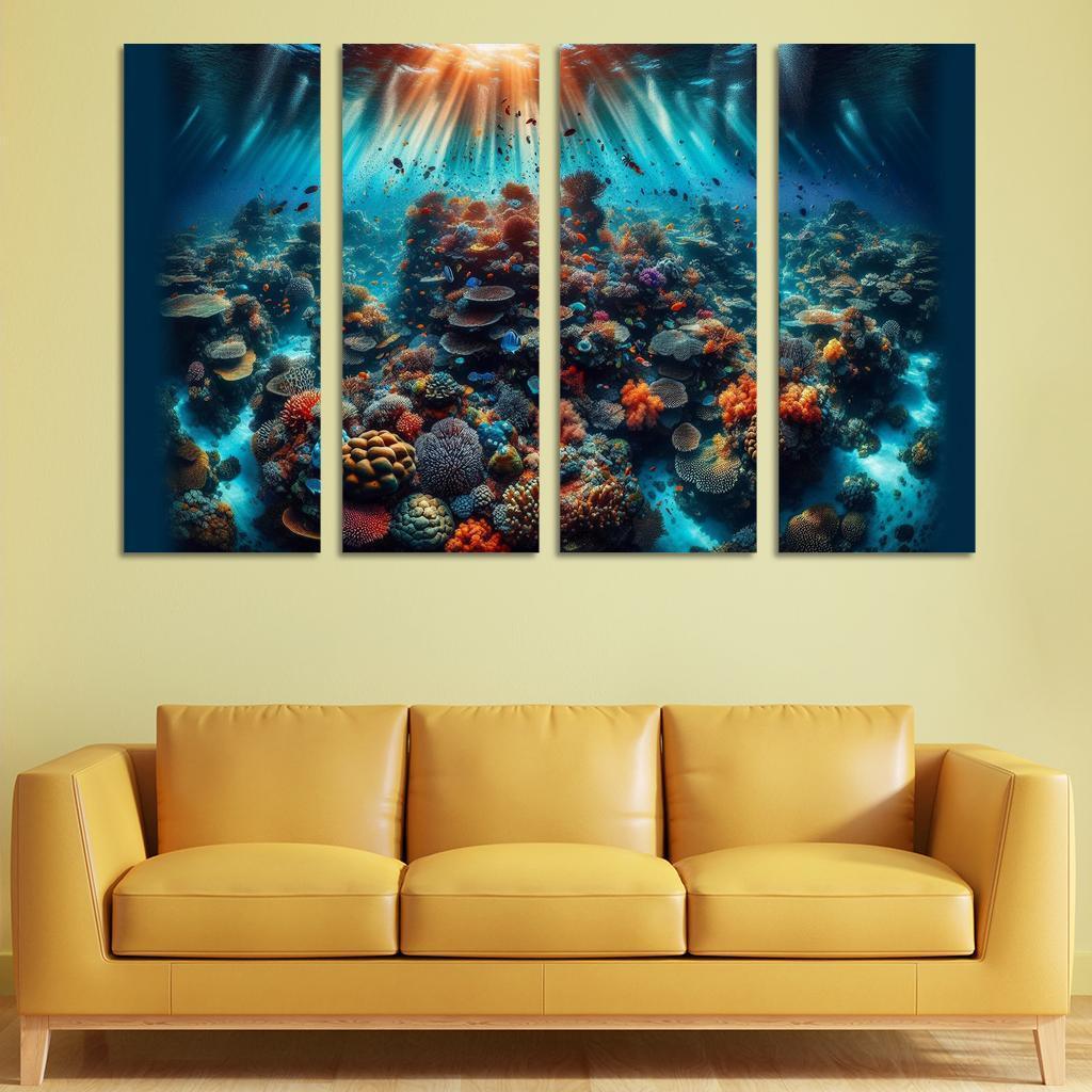 Coral Garden Underwater Paradise Custom Paintings Frame