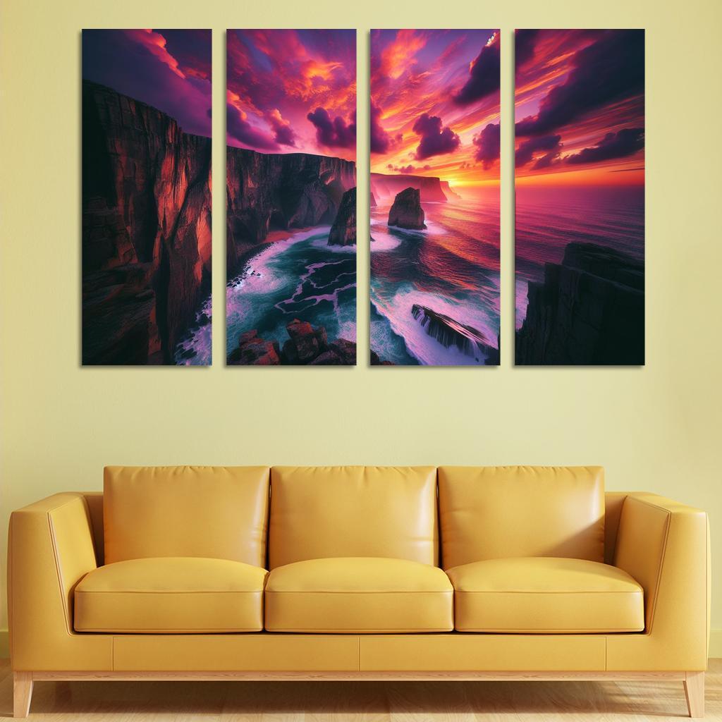 Sunset Cliffs Dramatic Coastal Views Oil Paintings Frame