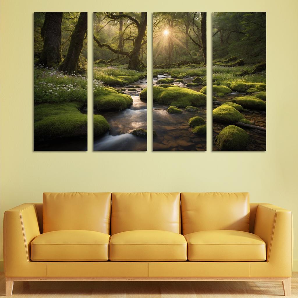 The Tranquil Haven Of Emerald Glade Modern Paintings Frame