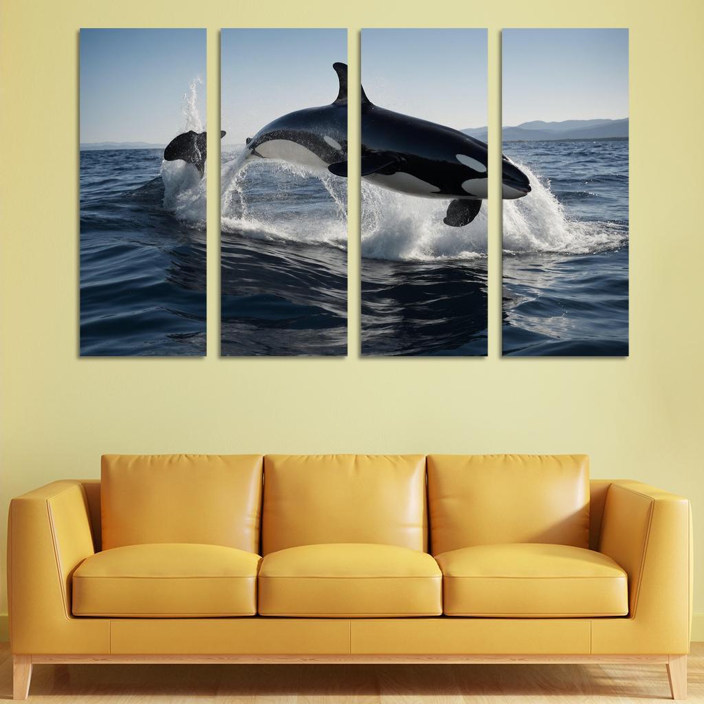 The Magnificent Orca In The Deep Ocean Framed Paintings