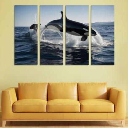 The Magnificent Orca In The Deep Ocean Framed Paintings
