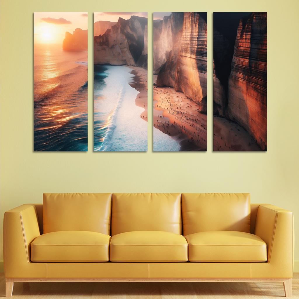 Cliffside Escape Dramatic Ocean Views Multi-panel Paintings