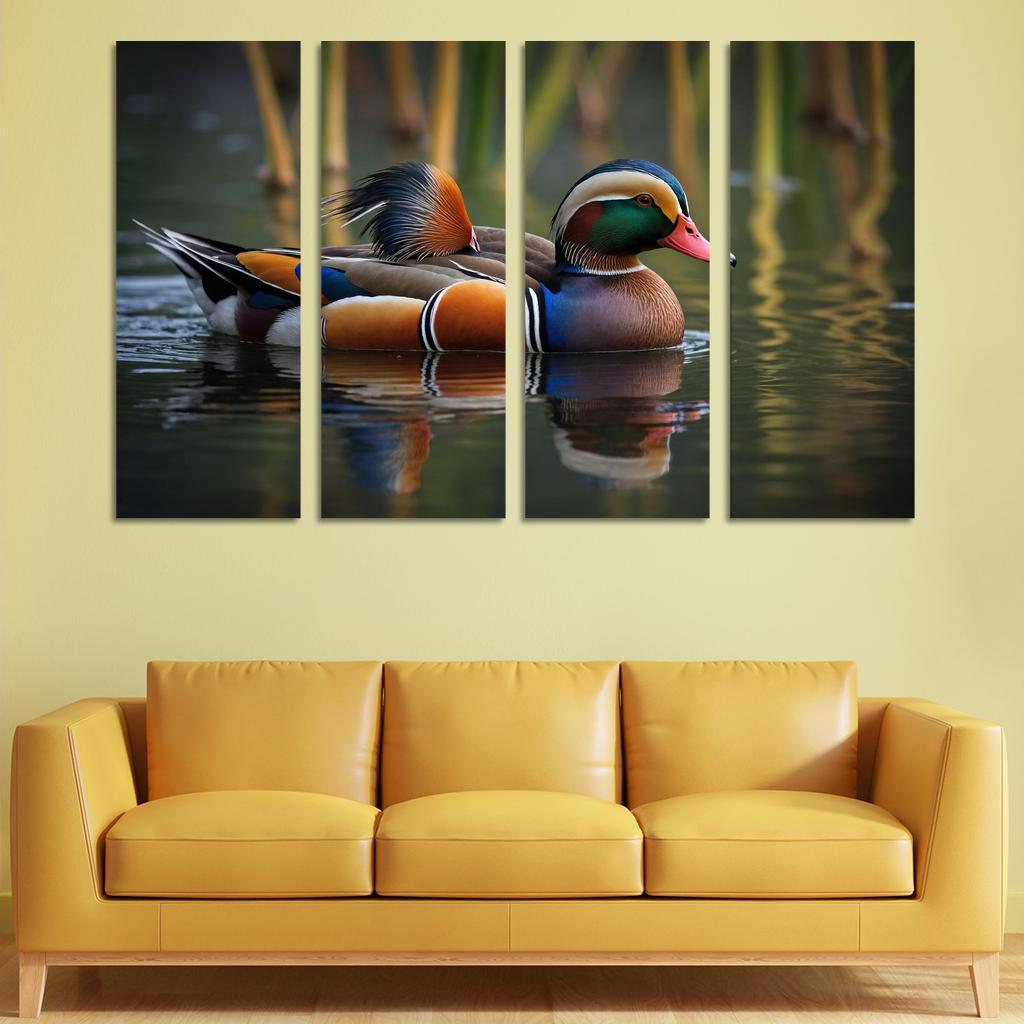 The Enchanting Mandarin Duck A Colorful Beauty Oil Paintings Frame