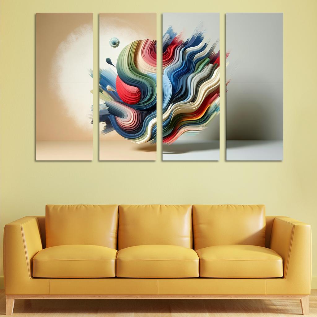 Luminous Acrylic Wall Art 4 Piece HD Modern Canvas Panels-Original Frame