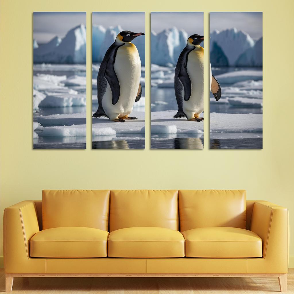 The Majestic Emperor Penguin The Antarctic Monarch Oil Paintings Frame