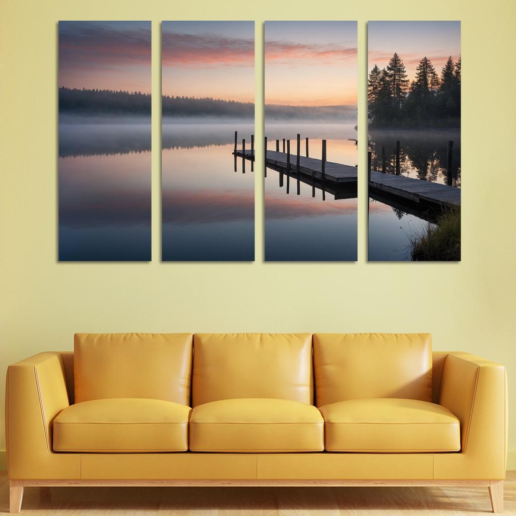 The Tranquil Horizon Of Still Waters Oil Paintings Frame