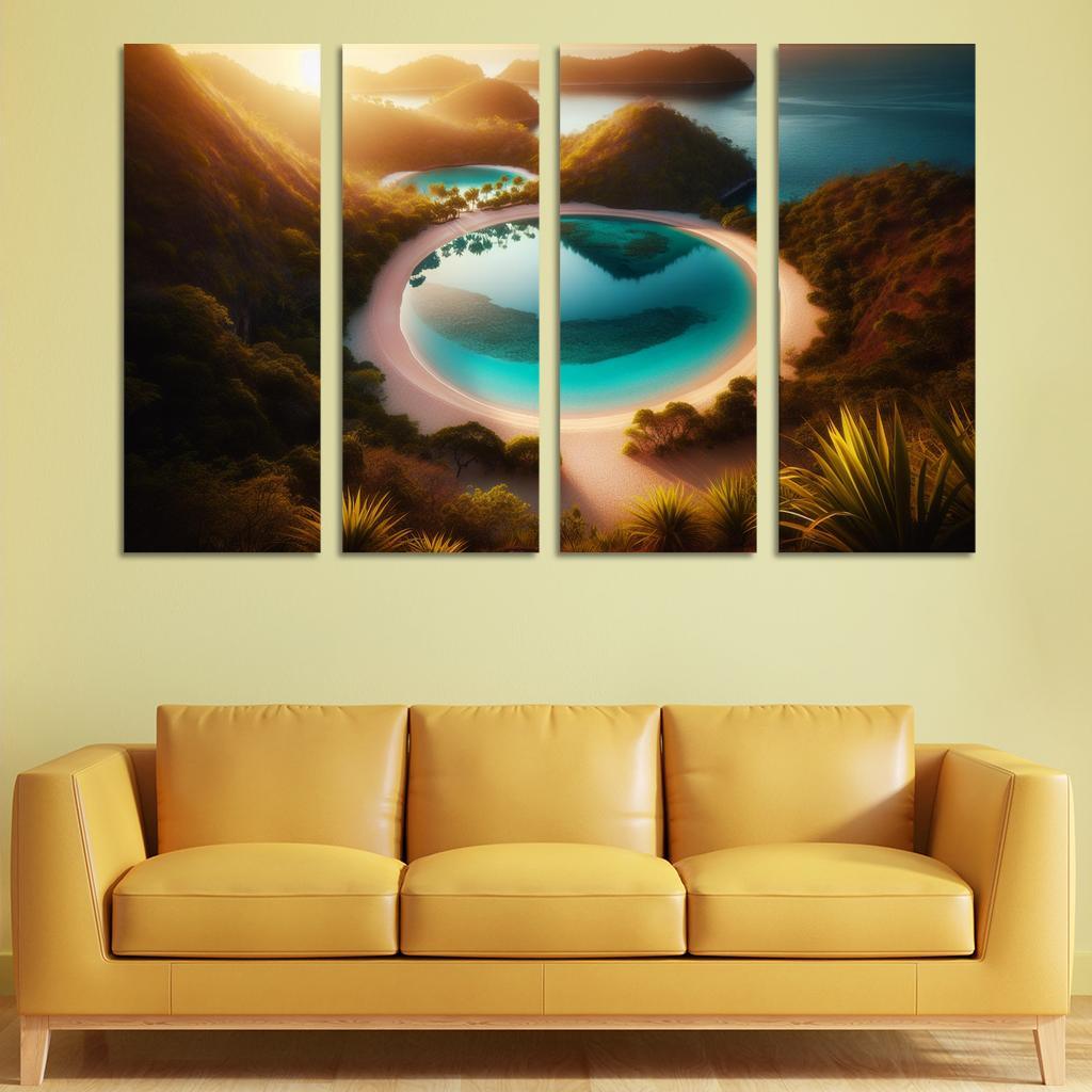 Lagoon Bliss Beach Premium Artwork Frames