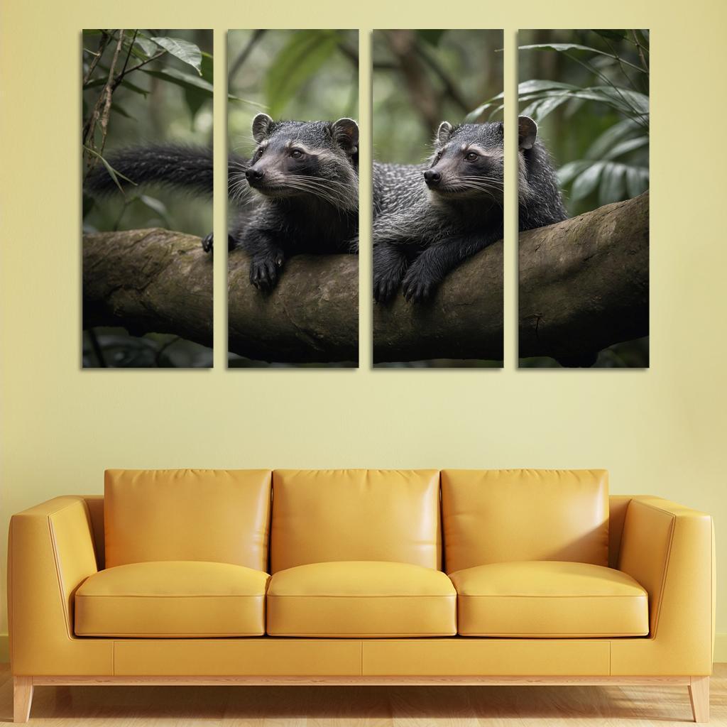The Charming Binturong The Bearcat Of The Rainforest Canvas Paintings Frame