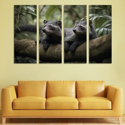 The Charming Binturong The Bearcat Of The Rainforest Canvas Paintings Frame
