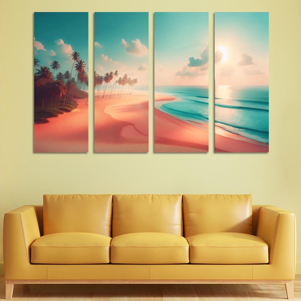 Peach Oasis Relaxing Island Vibes Premium Artwork Frames