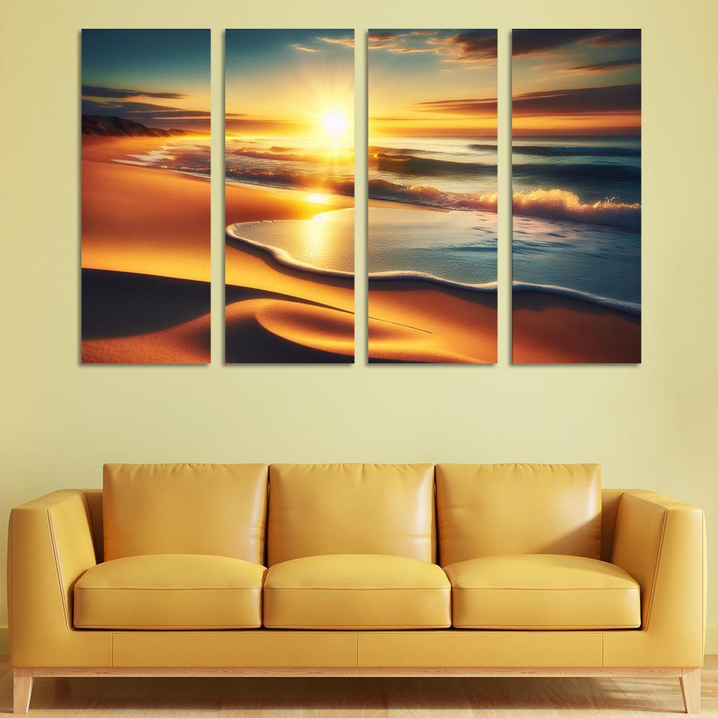 Golden Horizon Sunrise Spectacle Custom Paintings Frame