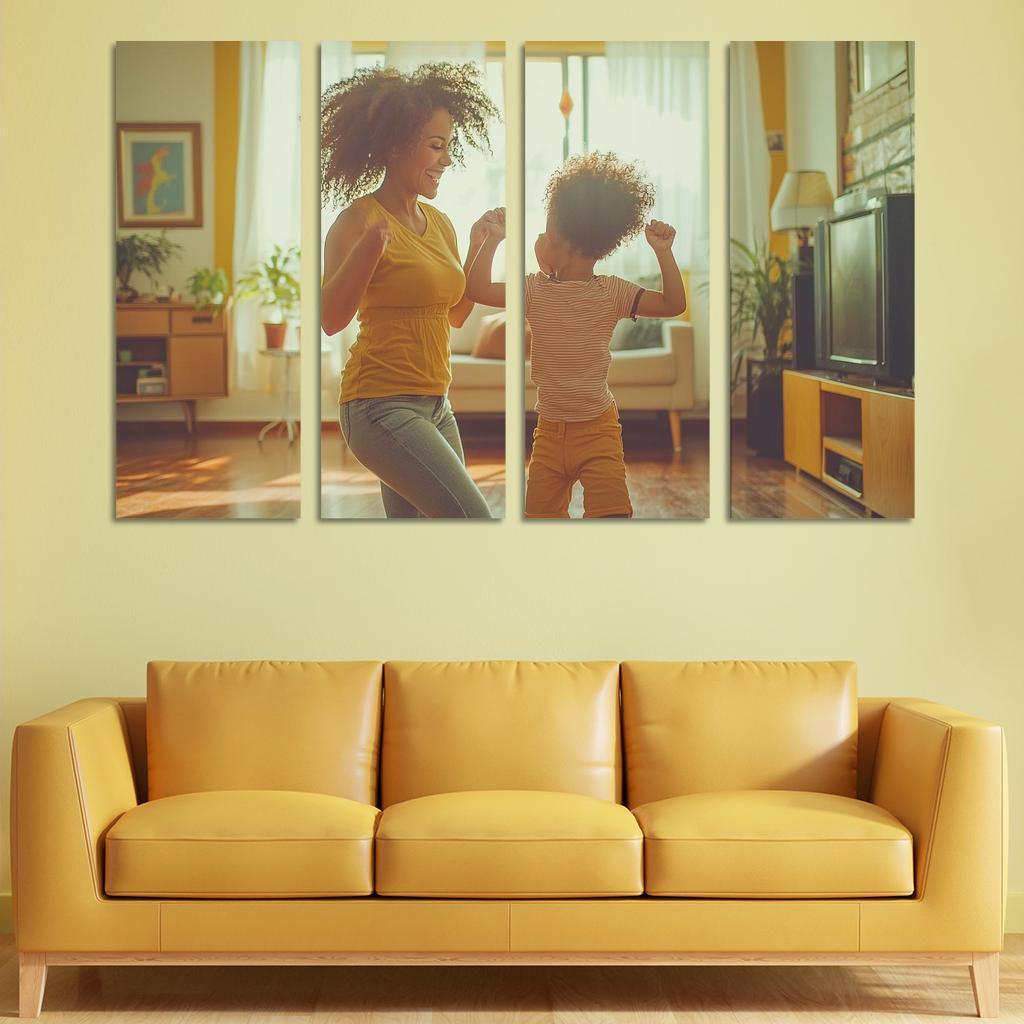 Dancing Through Life A Mother's Joyful Spirit Canvas Paintings Frame