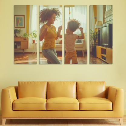 Dancing Through Life A Mother's Joyful Spirit Canvas Paintings Frame