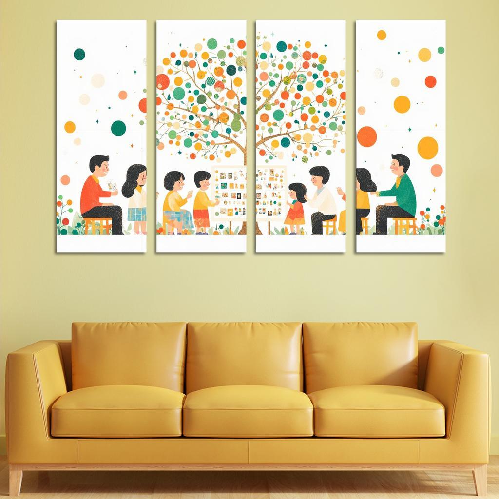 Roots Of Love A Mothers Family Tree Modern Paintings Frame