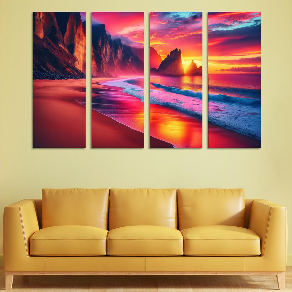 Sunset Viewpoint Spectacular Coastal Vistas Abstract Paintings Frame