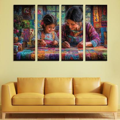 Woven With Love A Mothers Caring Tapestry Canvas Paintings Frame