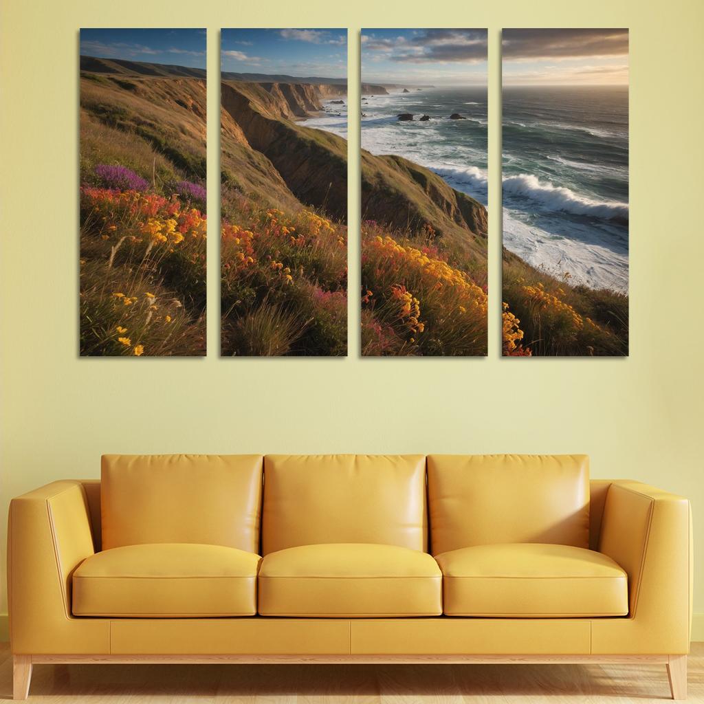 The Majestic Bluffs Of Ocean Edge Modern Paintings Frame