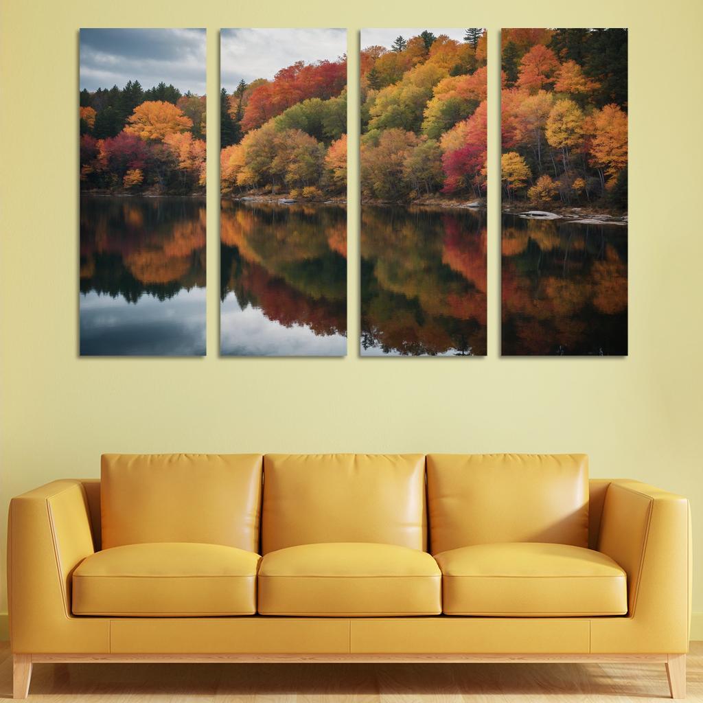 The Quiet Splendor Of Autumn Reflections Oil Paintings Frame
