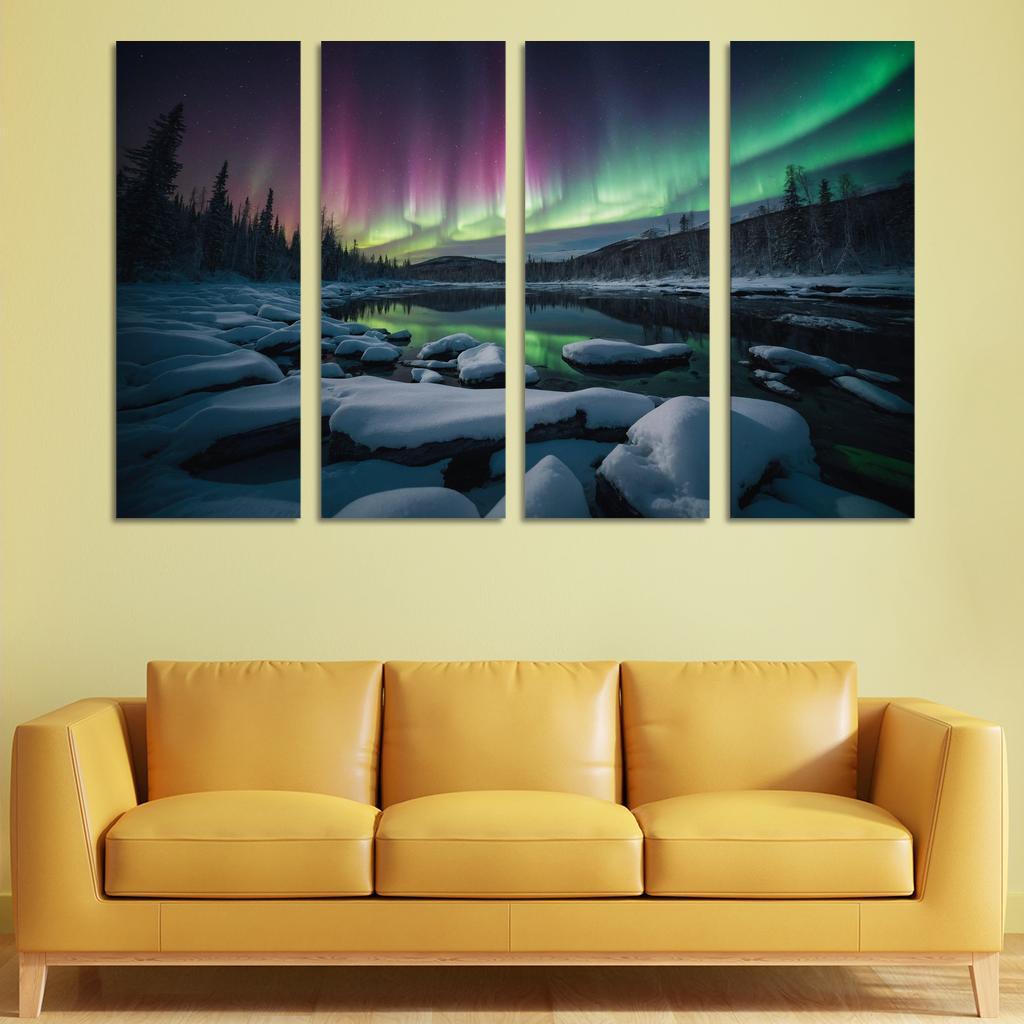 The Ethereal Dance Of Northern Lights Oil Paintings Frame