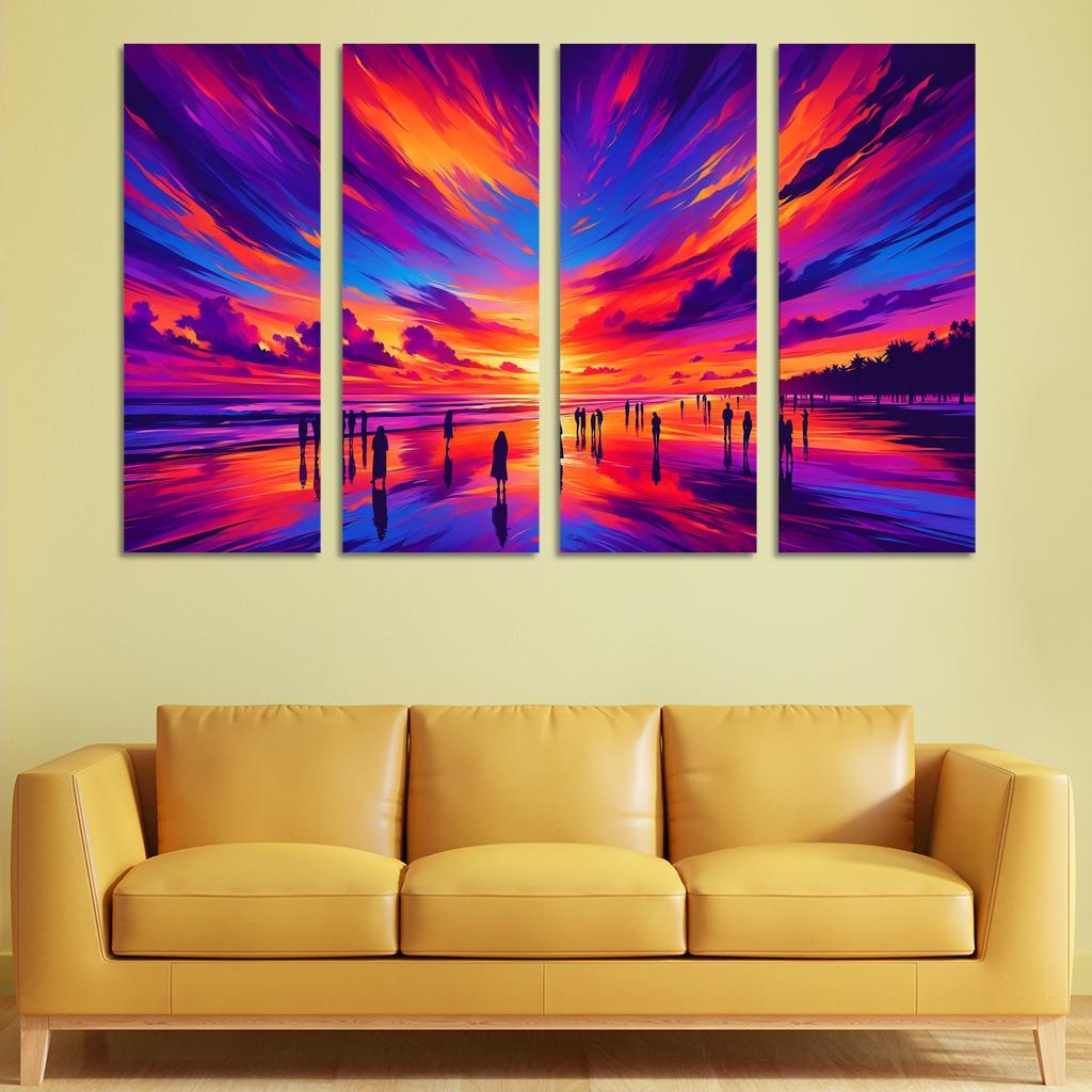 Glistening Shores Sunset Viewing Paradise Premium Artwork Frames