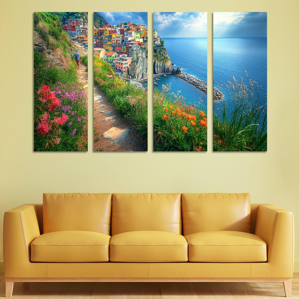 Hiking The Cinque Terre Trails Abstract Paintings Frame