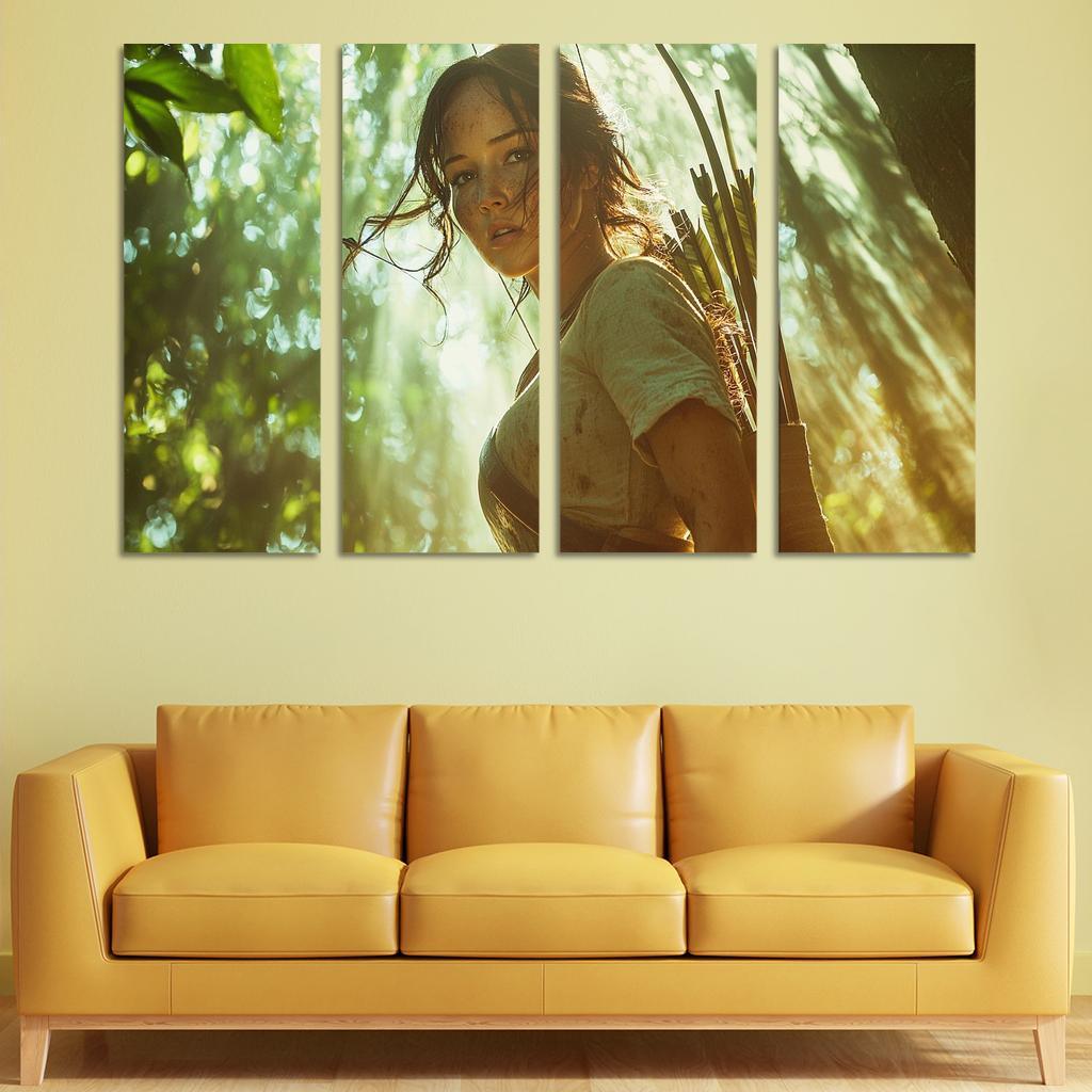 Jennifer Lawrence Fearless In The Hunger Games Arena Framed Paintings