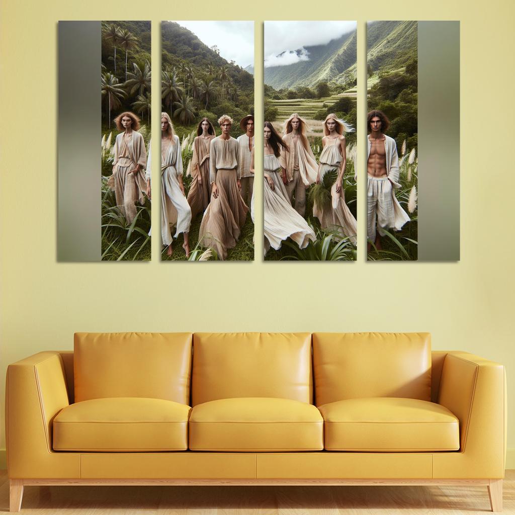 Natural Textures Embracing Imperfection 4 Piece HD Modern Canvas Panels-Original Frame