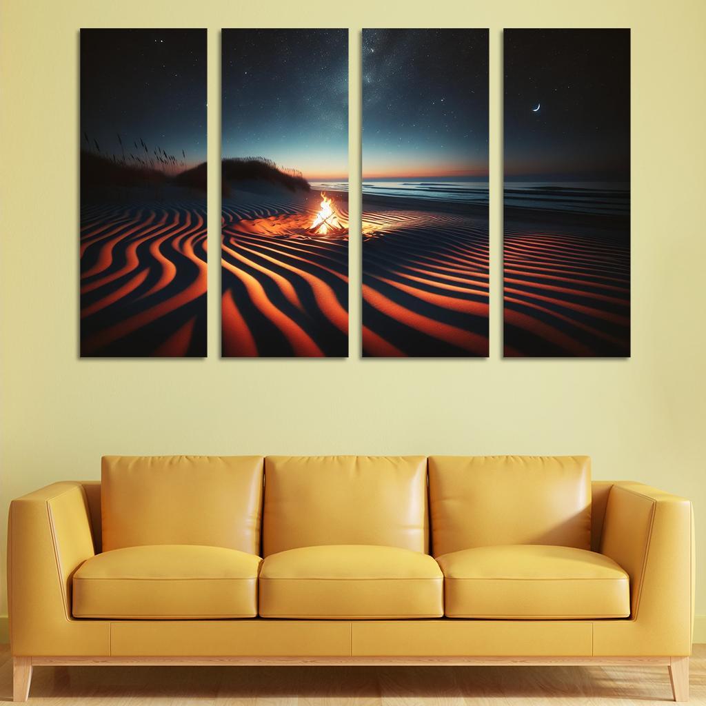 Starlight Beach Nighttime Magic Custom Paintings Frame