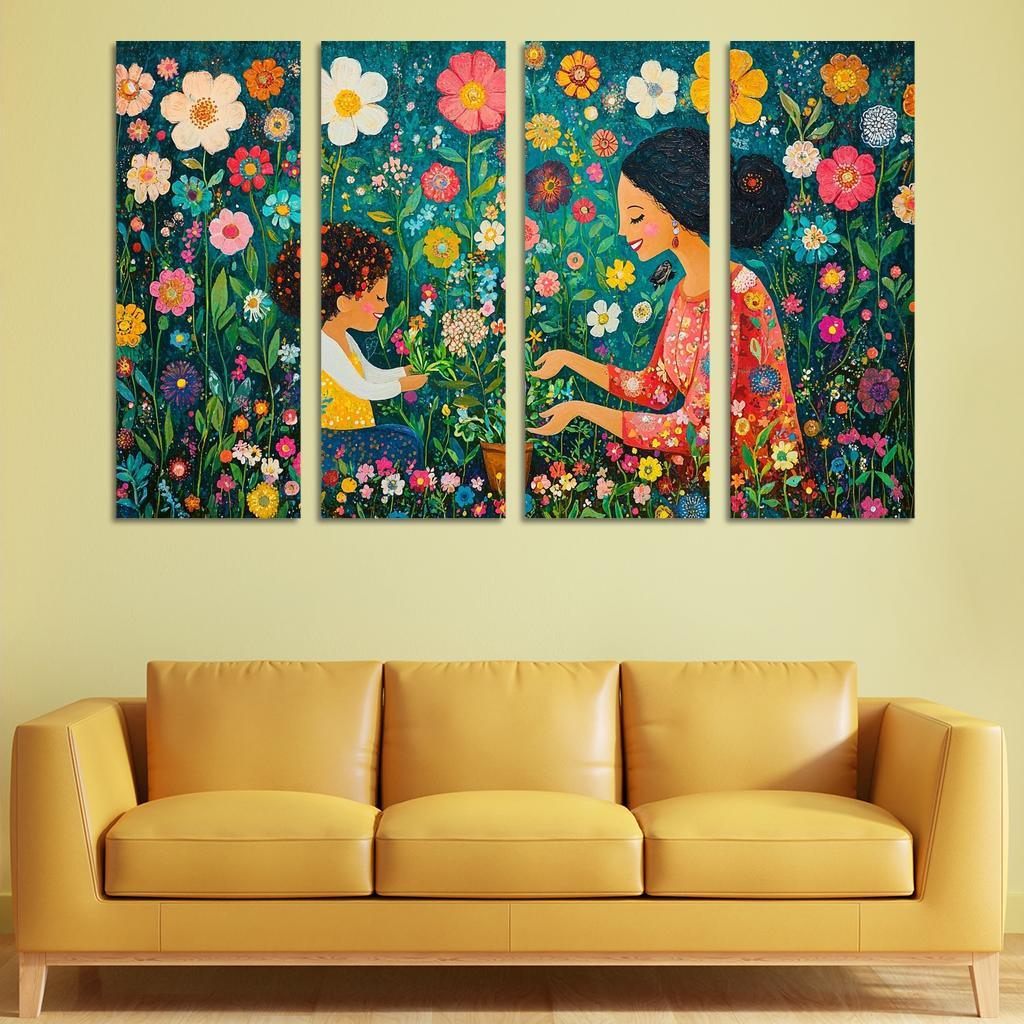 A Garden Of Wisdom A Mothers Nurturing Spirit Canvas Paintings Frame