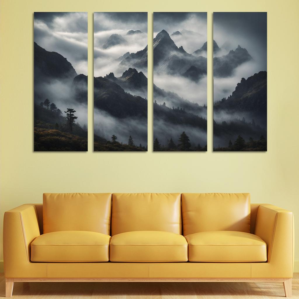 The Majestic Peaks Of Misty Mountain Range Art Trends