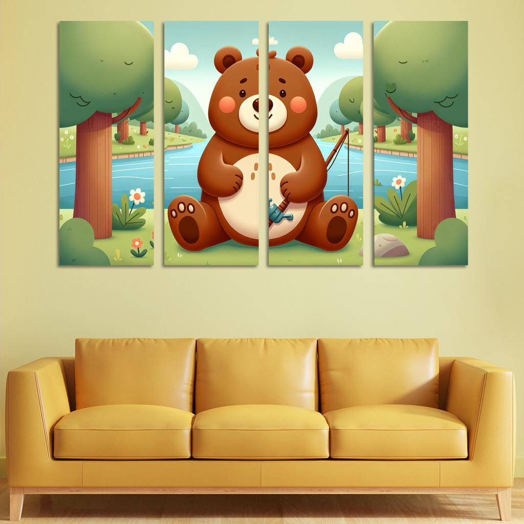 Bubbly Bear - Forest Adventures Framed Paintings
