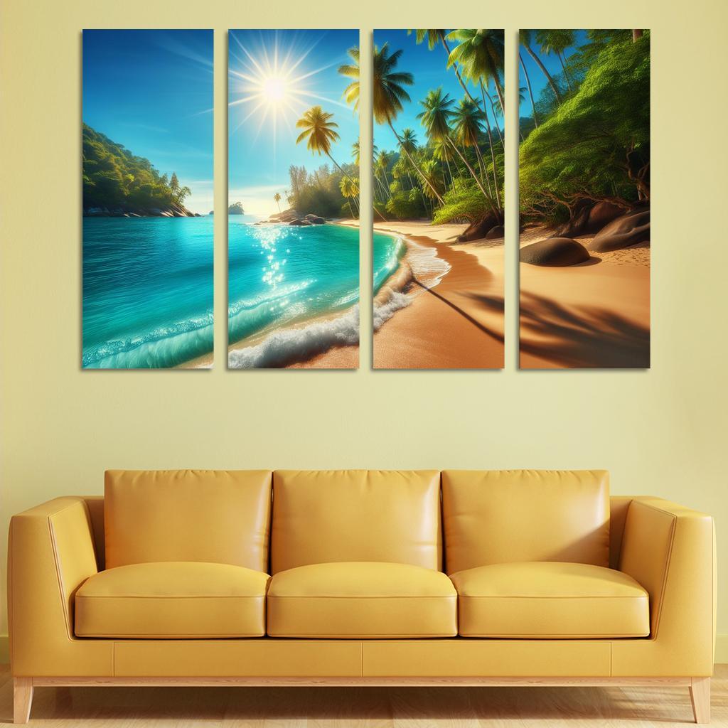 Secluded Oasis Beach Premium Artwork Frames