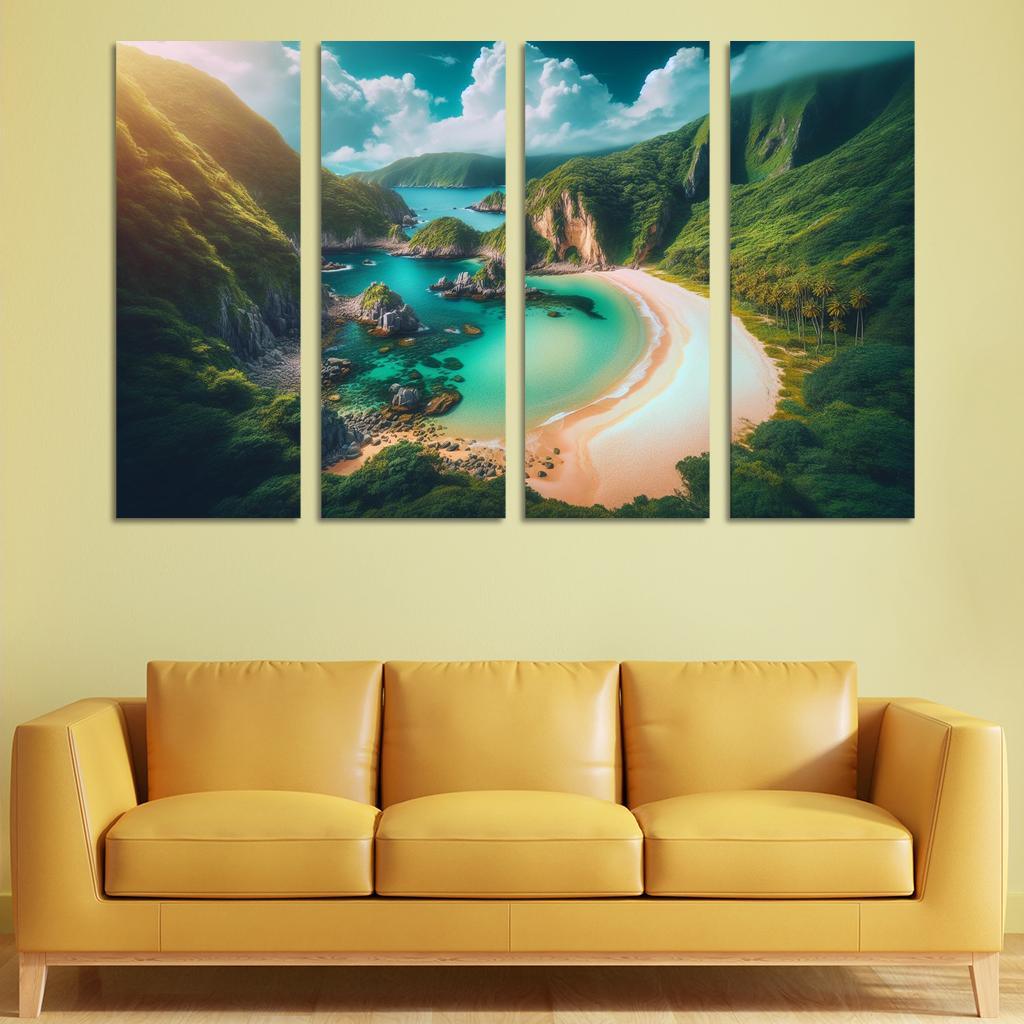 Mystic Cove Beach Modern Paintings Frame