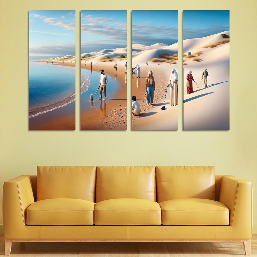 Beachcomber's Cove Treasure Hunting By The Sea Custom Paintings Frame