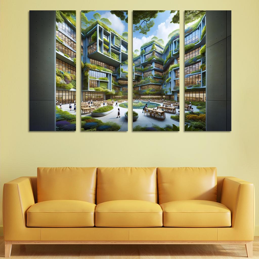 Nature-centric Education Buildings Custom Paintings Frame