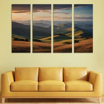 The Splendor Of Distant Mountain Ranges Oil Paintings Frame