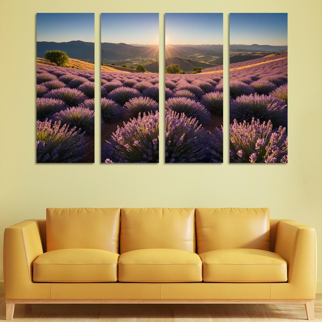 The Serene Valley Of Lavender Blooms Multi-panel Paintings