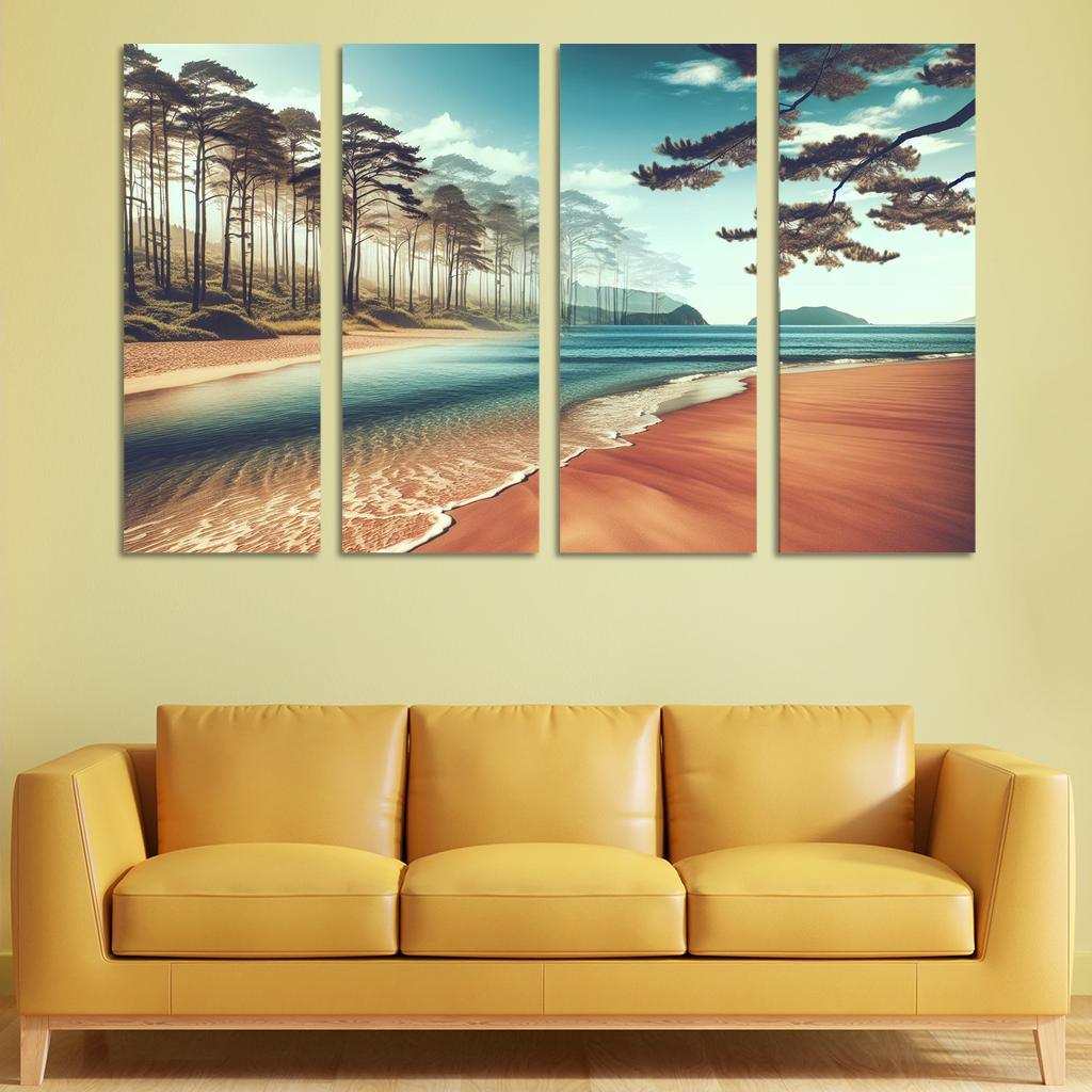 Whispering Pines Beach Nature's Symphony Custom Paintings Frame