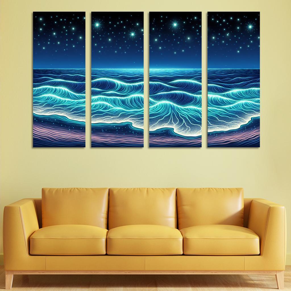 Glowing Waters Nighttime Enchantment Custom Paintings Frame