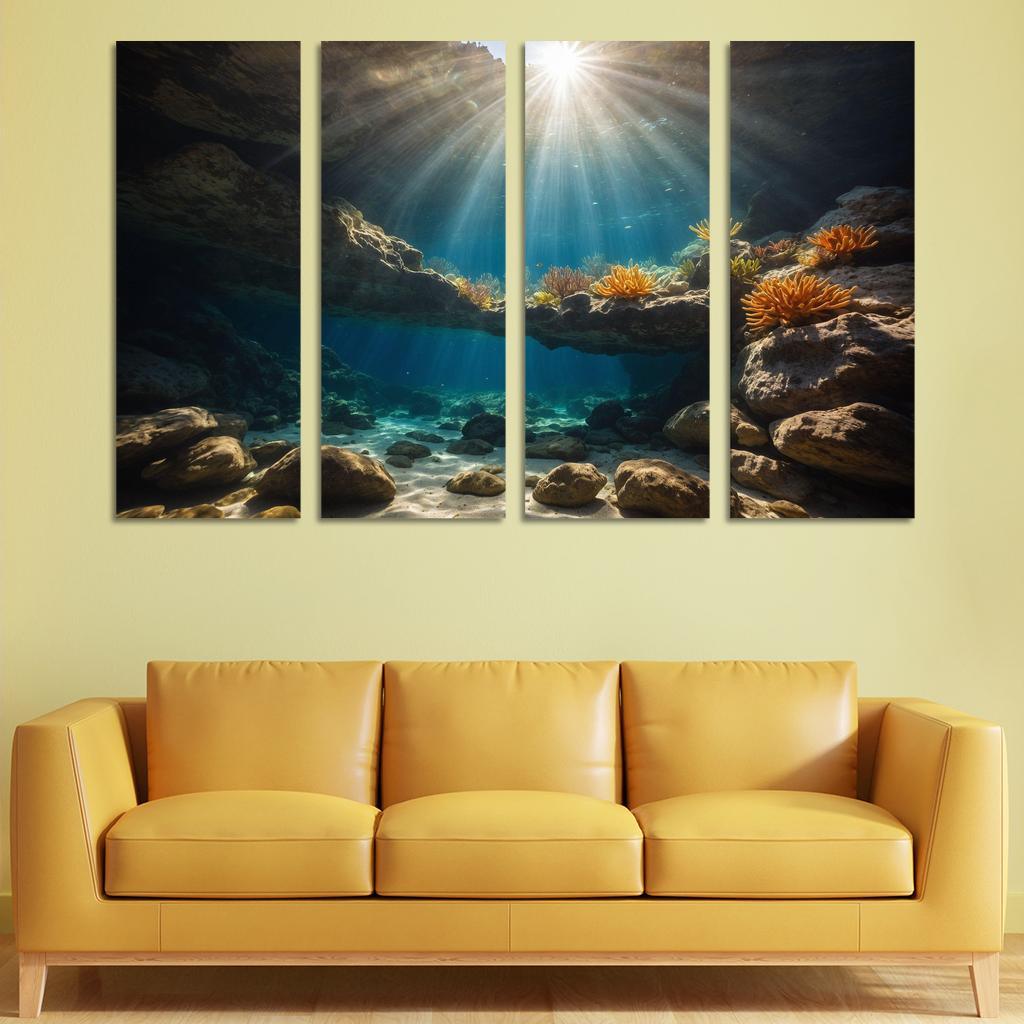 The Inspiring Depths Of Crystal Clear Waters Multi-panel Paintings