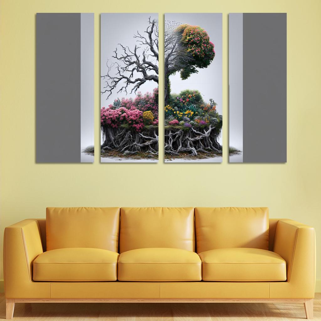 The Last Breath A Call for Climate Justice 4 Piece HD Modern Canvas Panels-Original Frame