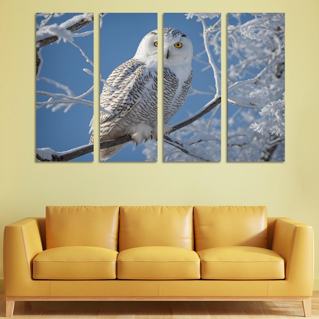 The Enchanting Snowy Owl In The Arctic Canvas Paintings Frame
