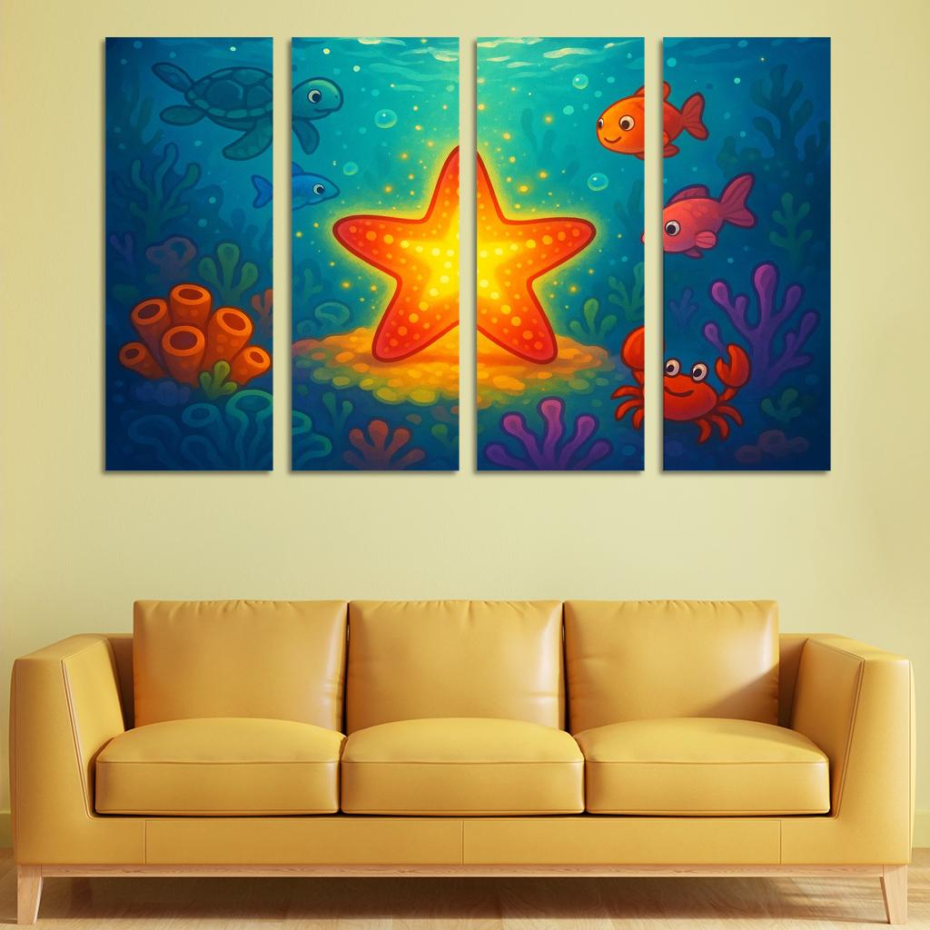 Sparkling Starfish Journey Premium Artwork Frames